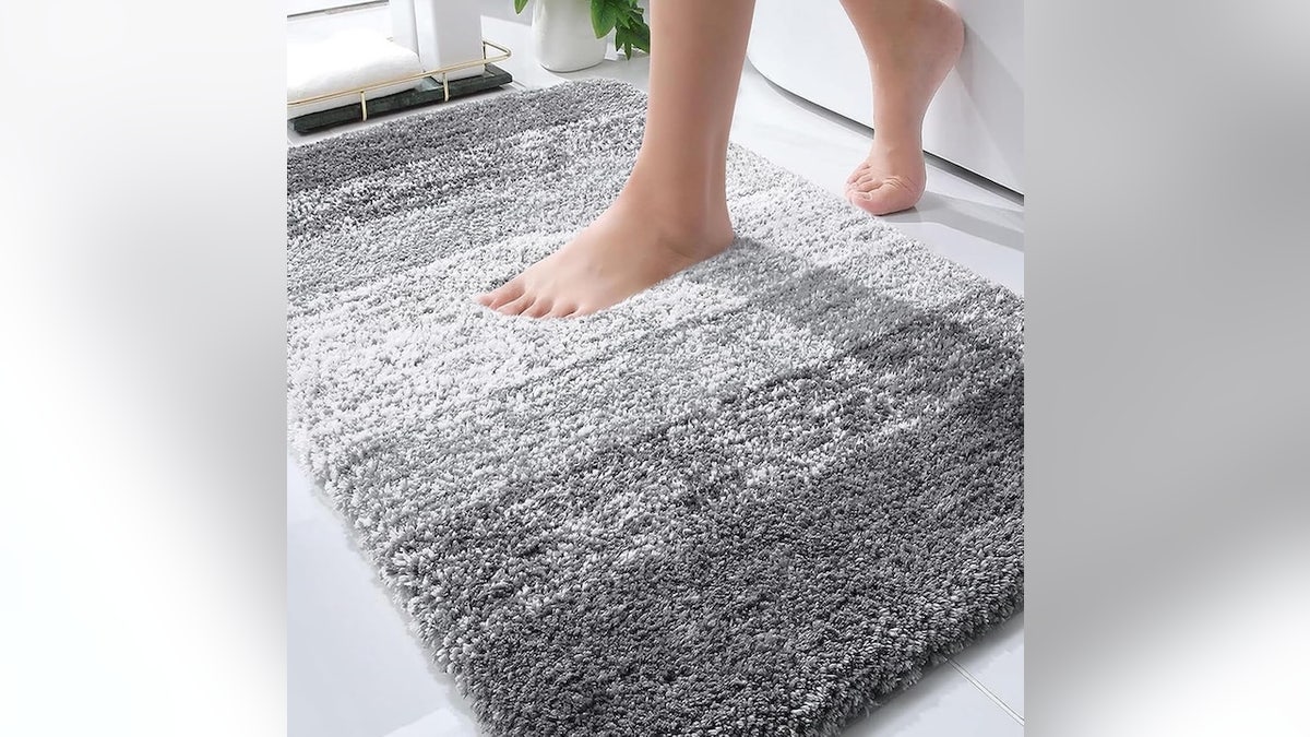 Give feet a warm place to land after showers.