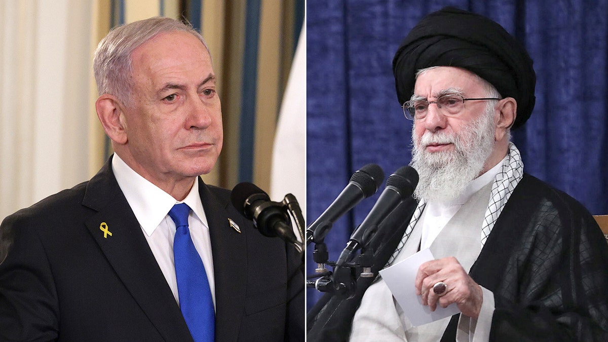 Benjamin Netanyahu and Ali Khamenei in a split image.