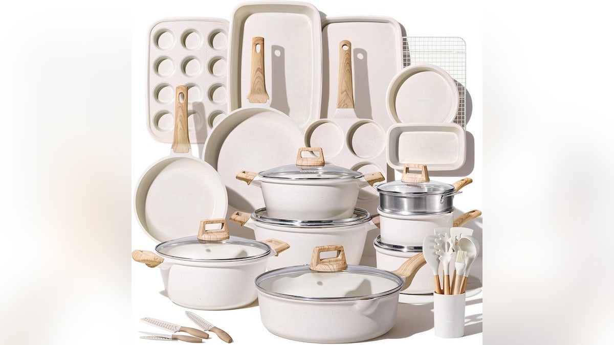 You can replace all of your cookware, even utensils, with this set.