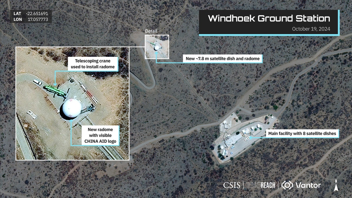Image of a Chinese-built satellite station in Windhoek, Namibia.&nbsp;