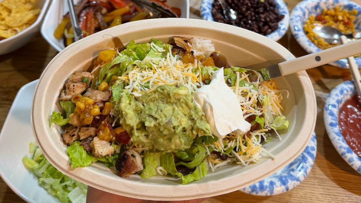 Homemade "Chipotle"-style bowl Mary Neilis made for her family and shared online.