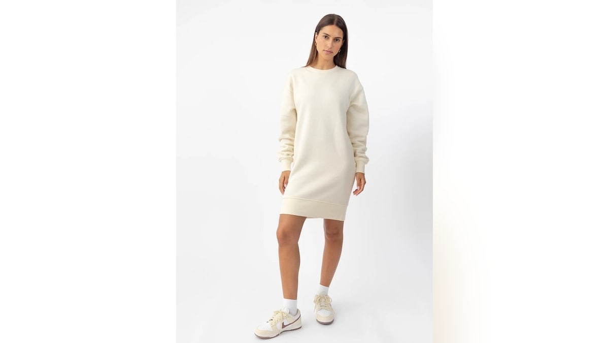 You’ll love this dress with sweatshirt-level comfort.