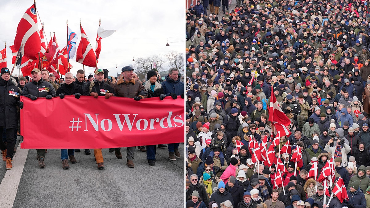 Protesers at the US embassy in Copenhagen