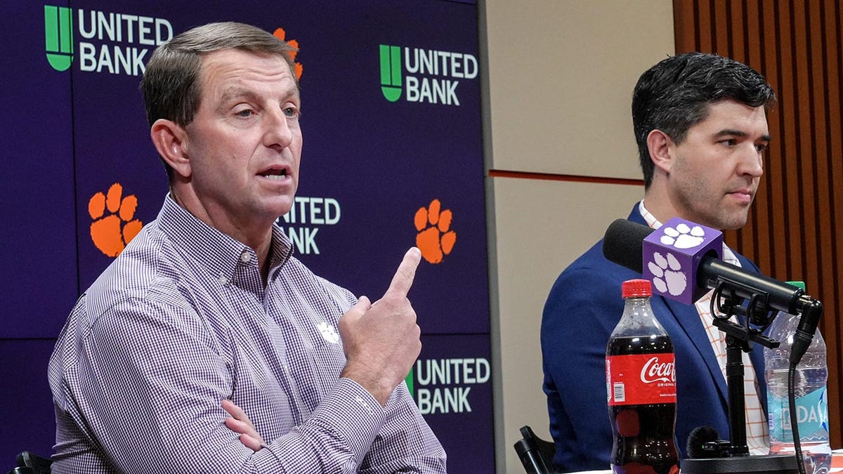 Dabo Swinney speaks during a property   conference