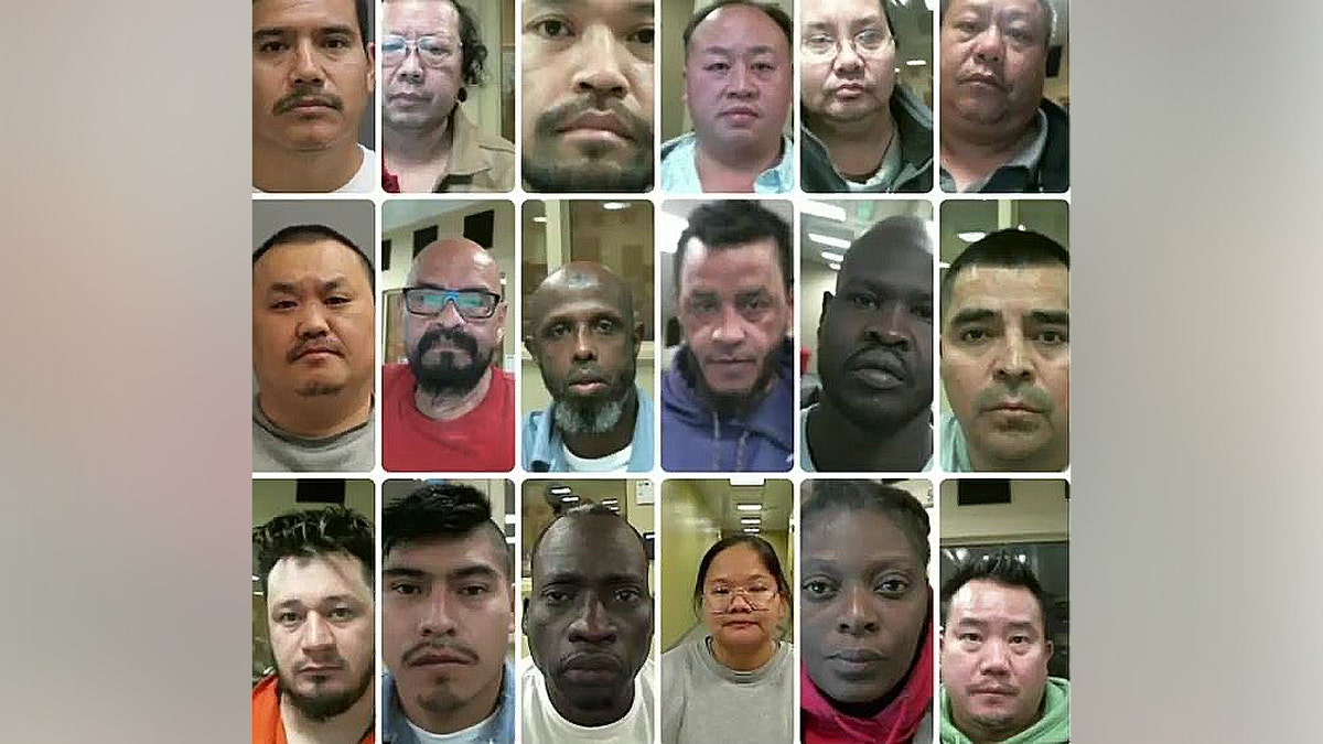 Collage image of illegal migrants arrested by DHS