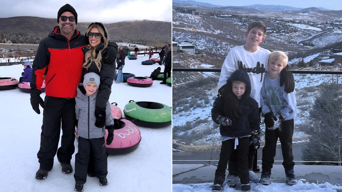 lado a lado das crianças El Moussa e Haack.