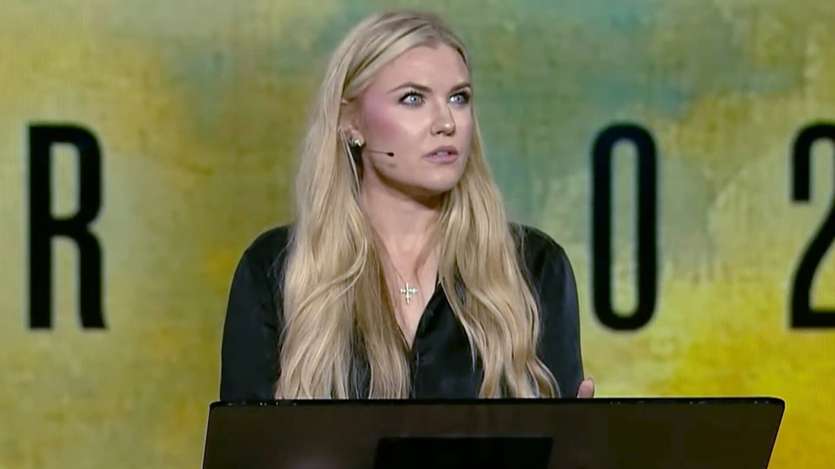 Erika Kirk speaks at Make Heaven Crowded tour