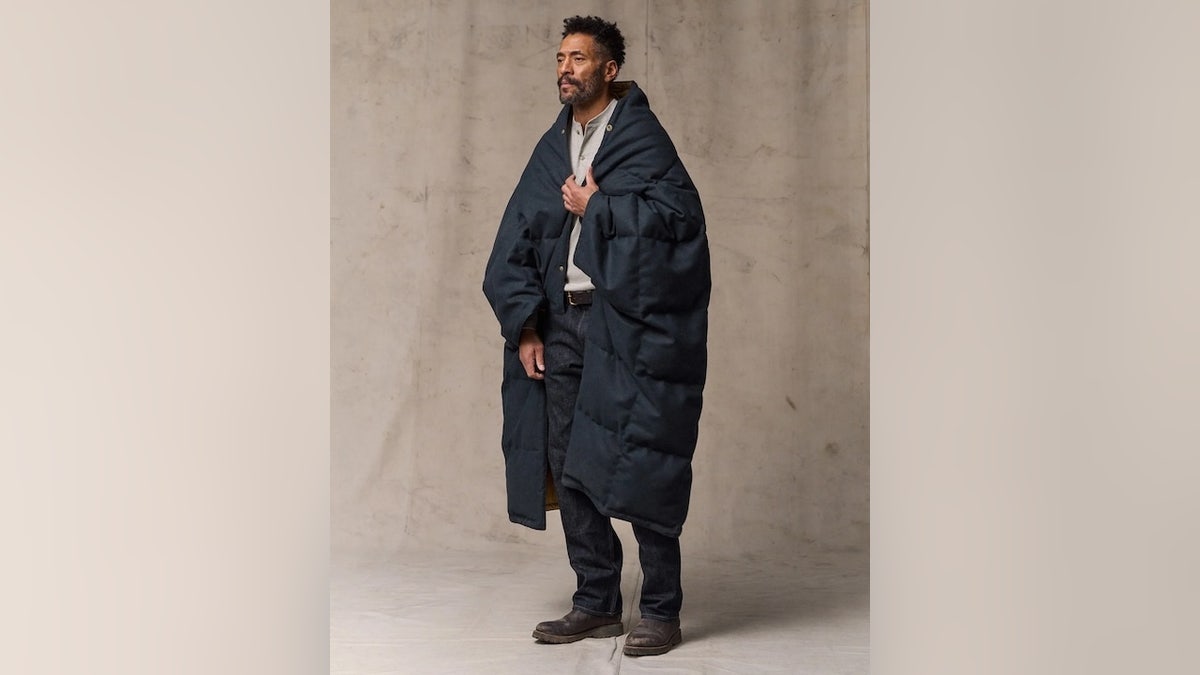 Wear this one-of-a-kind blanket around your campsite.