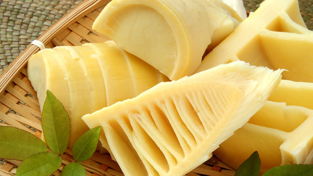 Bamboo shoots on table display