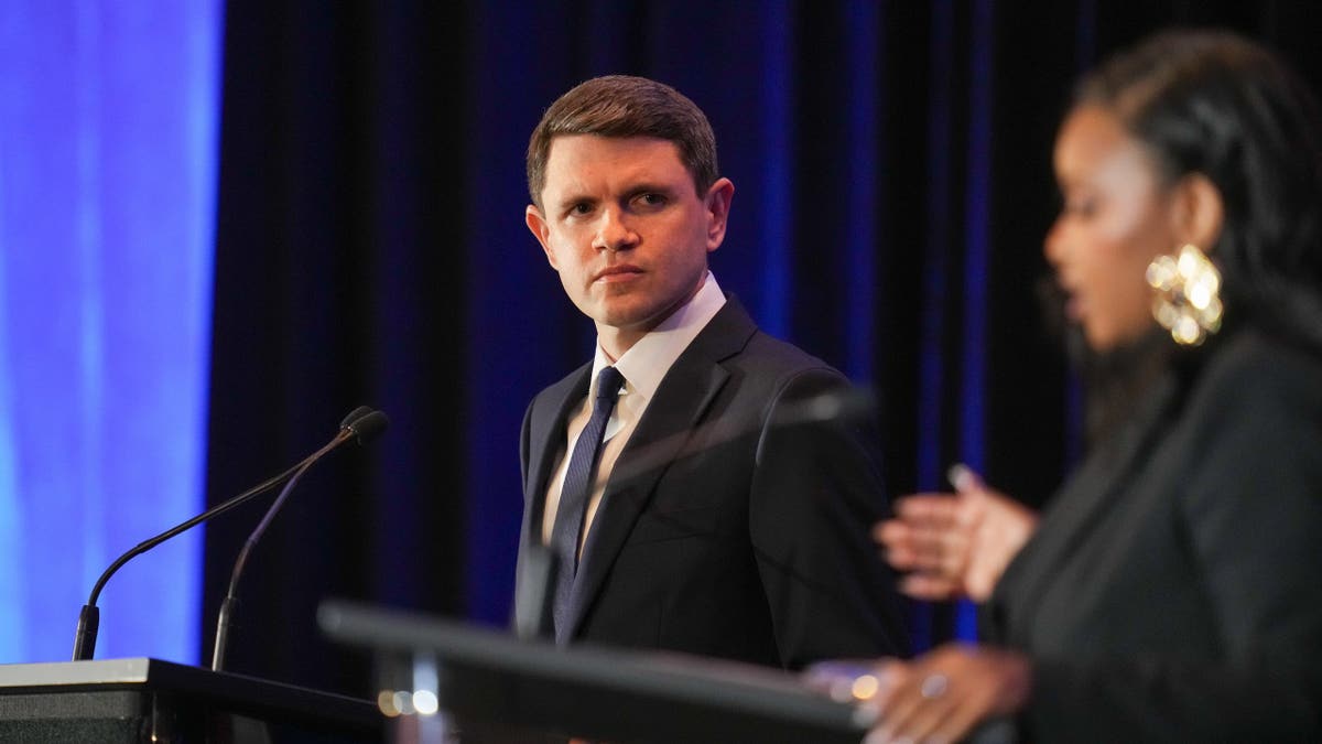 James Talarico in a debate