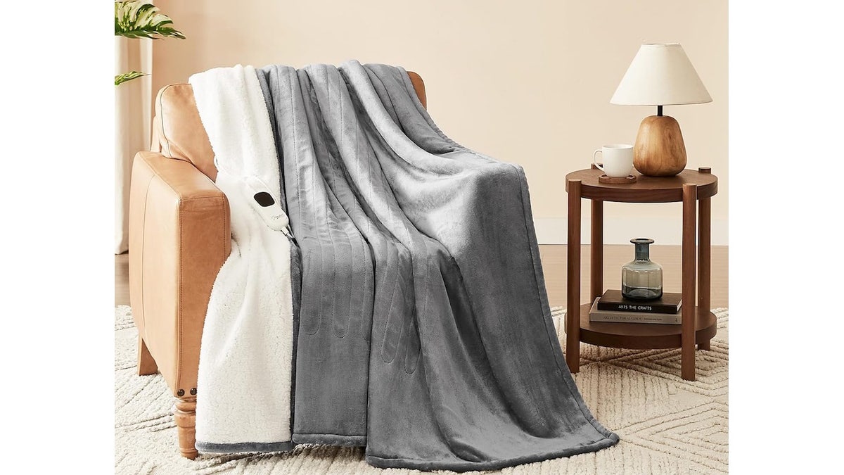 Customize the heating on your electric throw blanket to keep toasty on the couch.