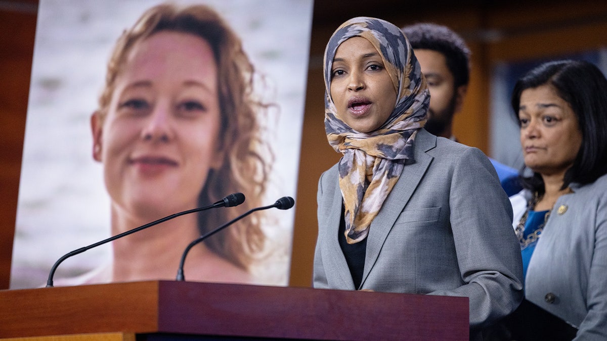 Ilhan Omar at a press conference