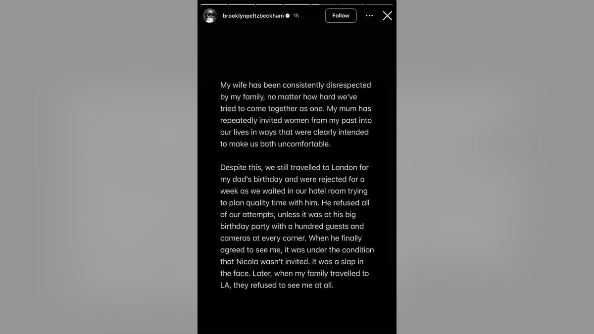 Brooklyn Beckham Instagram story