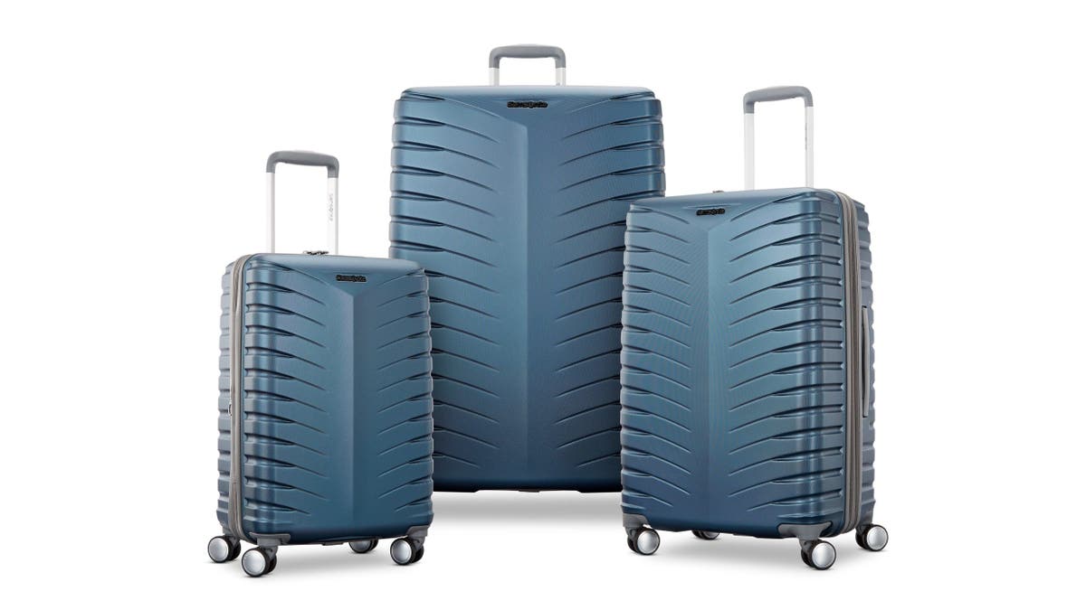 This hardshell luggage comes in five bright colors. 