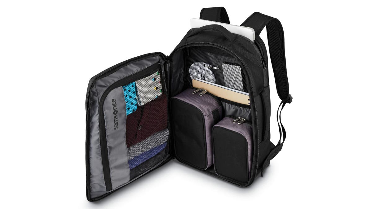This travel backpack has plenty of well-organized pockets. 