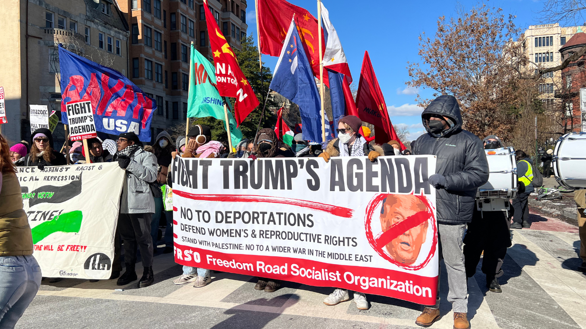 Socialists march opposing Trump's agenda