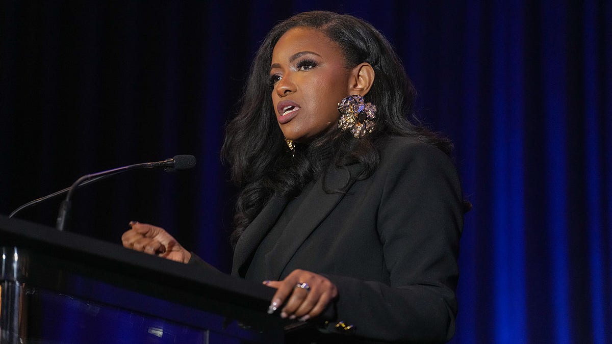 Rep. Jasmine Crockett during a Senate debate in Texas