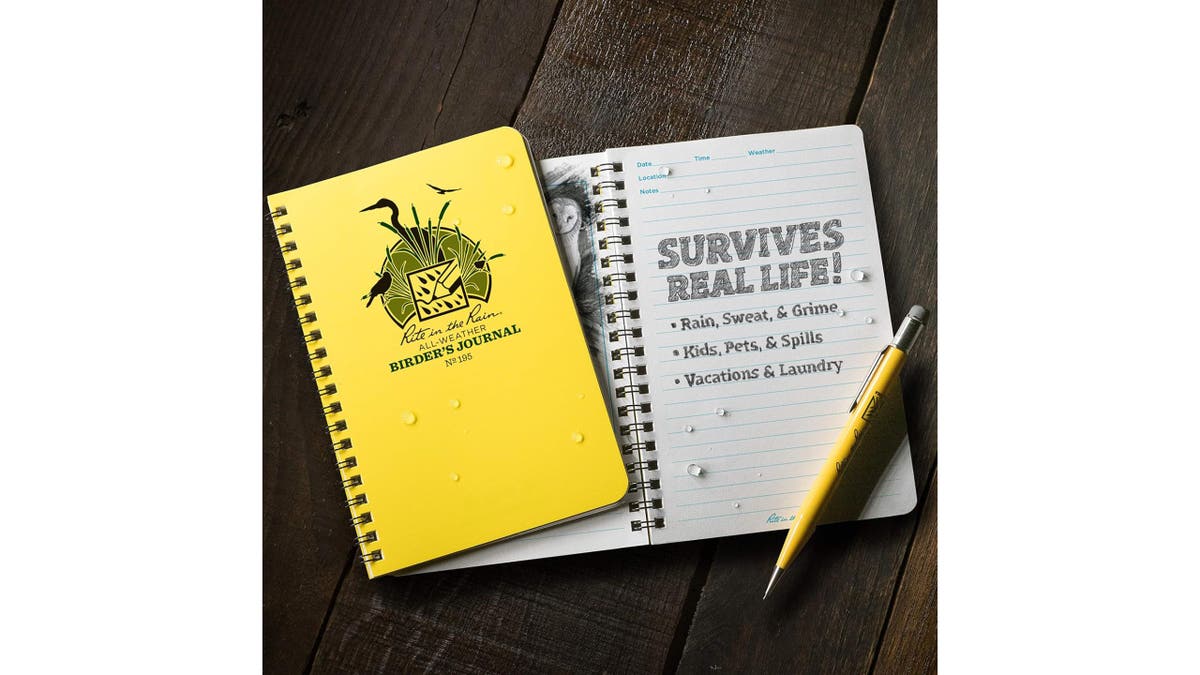 Record what you see in this waterproof journal.