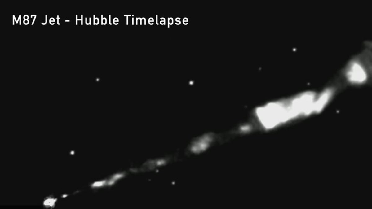 M87 black hole and jet stream images