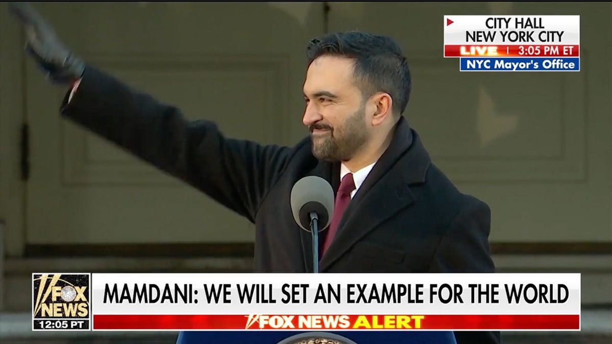 Zohran Mamdani speaks during inauguration celebration