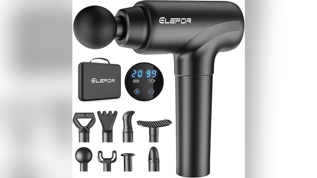 This deep tissue massage gun hits sore spots fast.