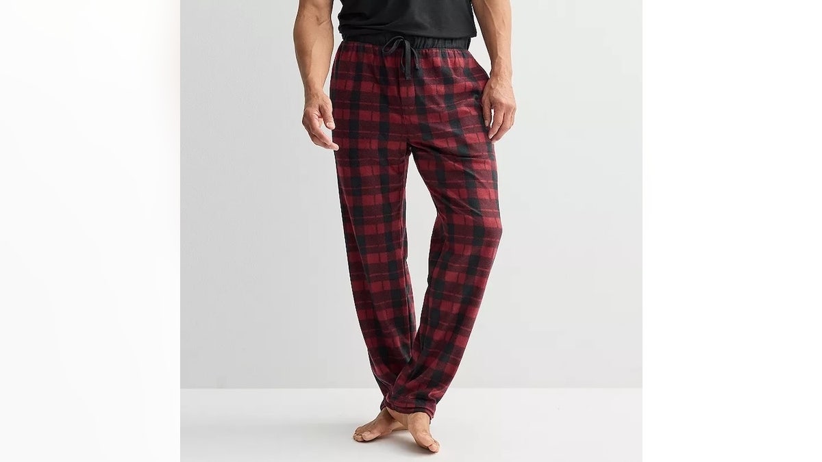 These fleece PJs are ideal winter lounge attire.