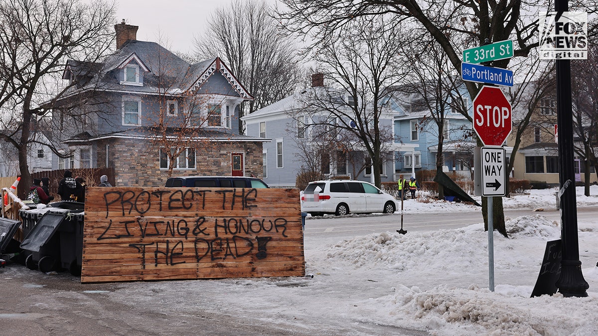 Location of ICE shooting barricaded by residents in Minneapolis