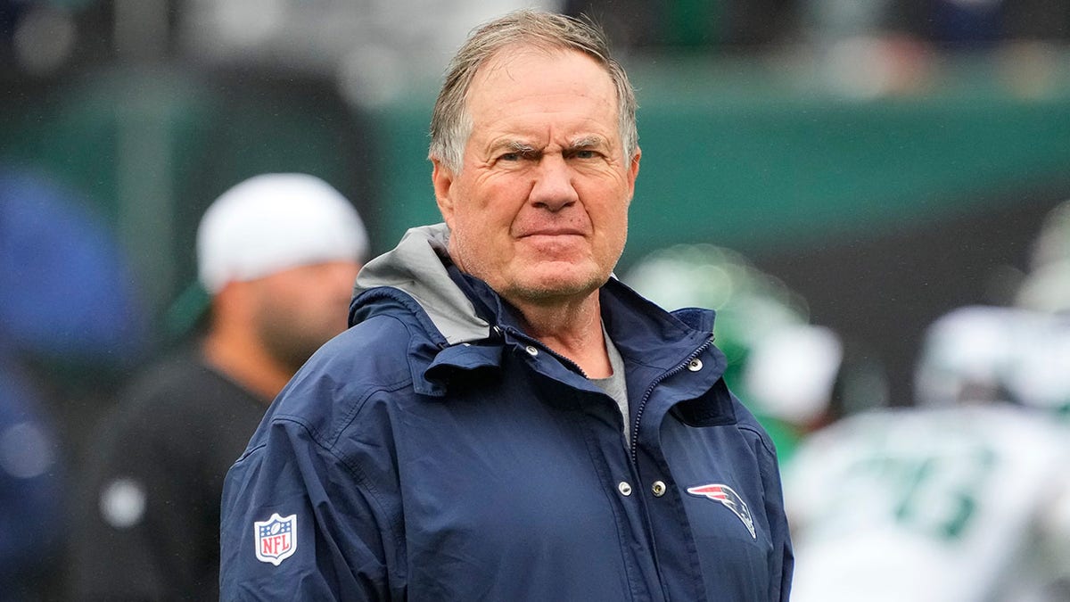 Bill Belichick looks on from the sidelines