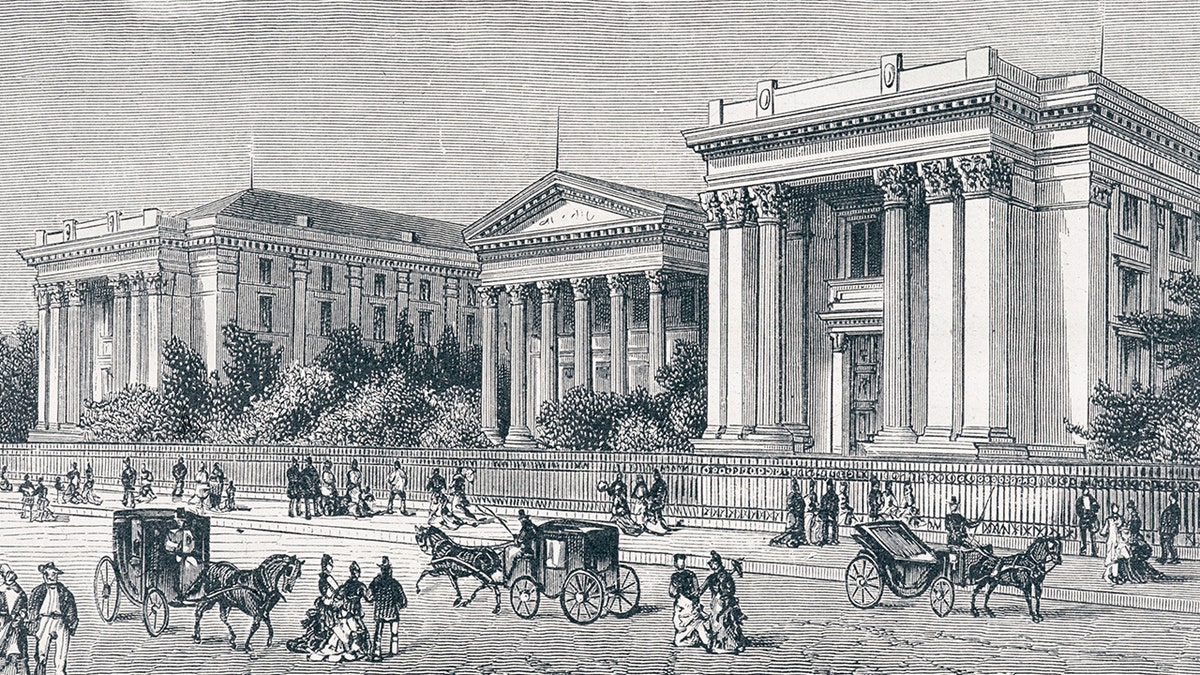 Historic etching of New Orleans in 1800s