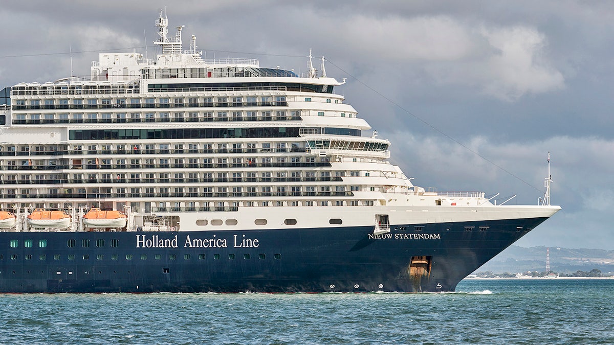 Nieuw Statendam cruise ship sails in waters near Portugal