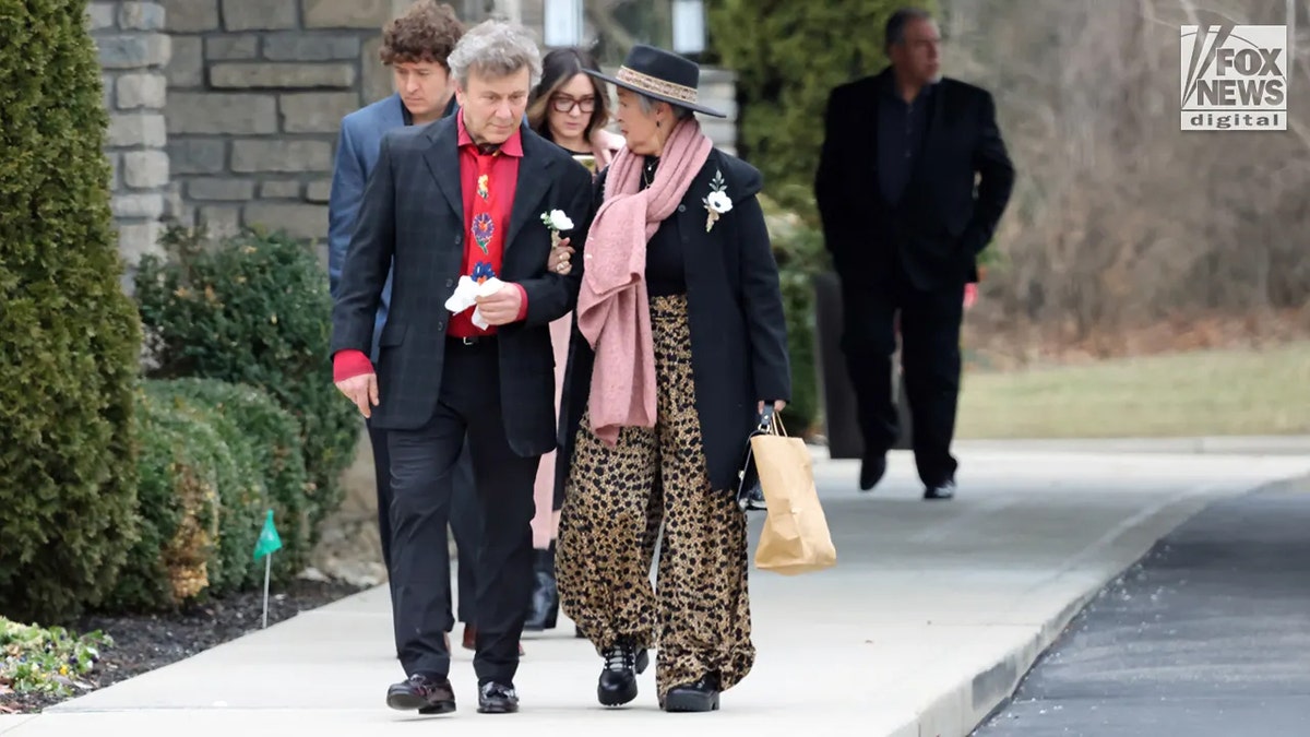 Mourners at Schoedinger Funeral Home in Columbus, Ohio