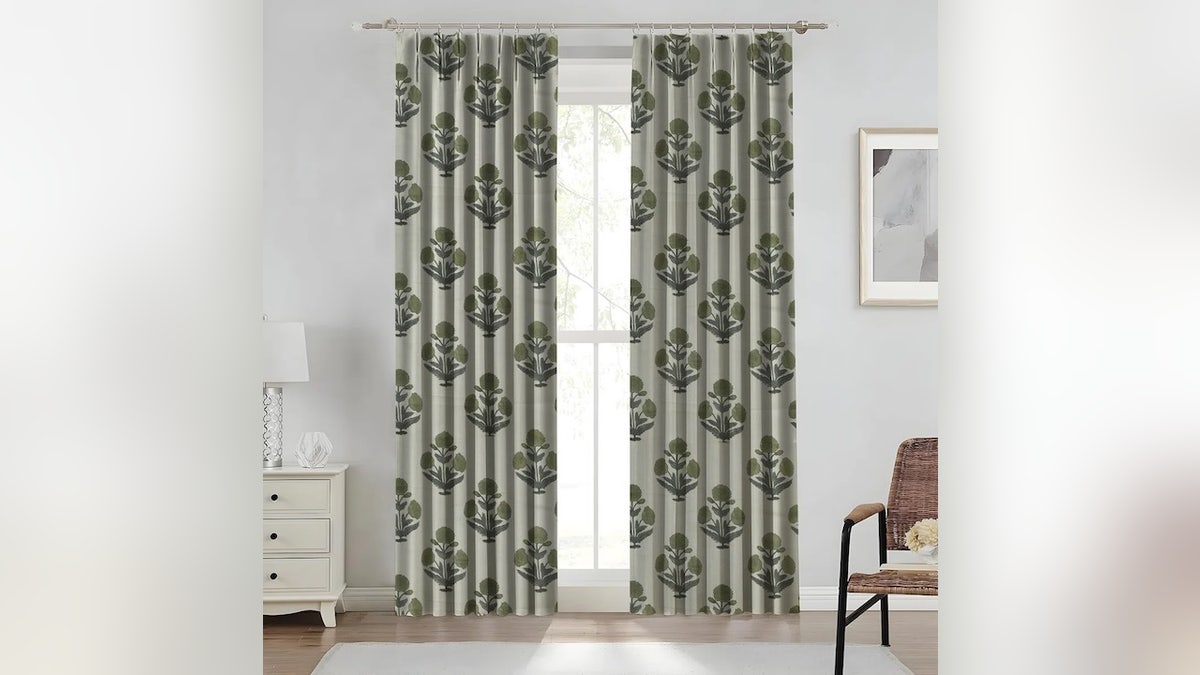 The beautiful print on these curtains is a real standout.