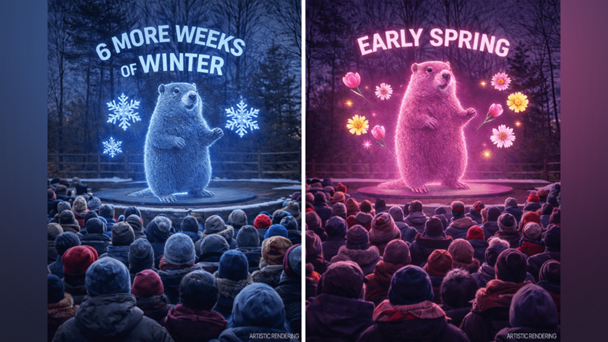 PETA shared a artistic rendering of a potential Punxsutawney Phil groundhog hologram.
