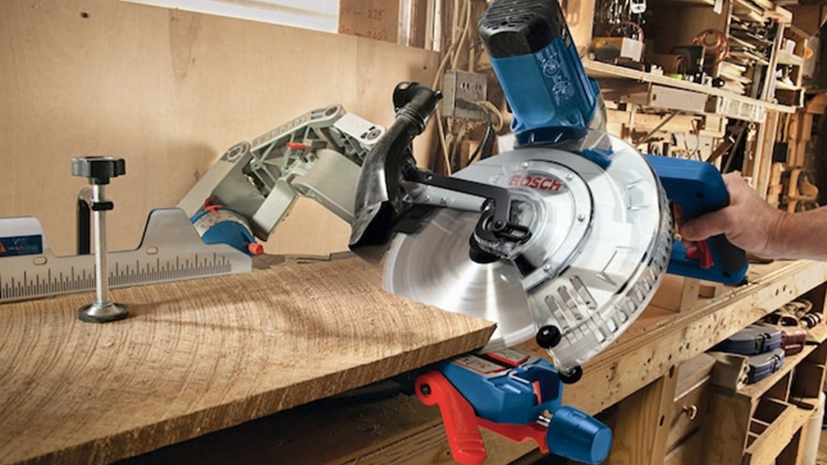 Cut perfect angles fast with a Bosch miter saw. 