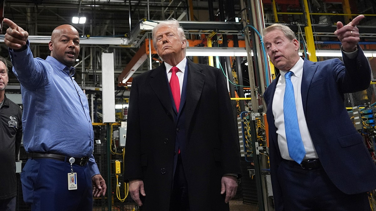 President Donald Trump tours the Ford River Rogue complex