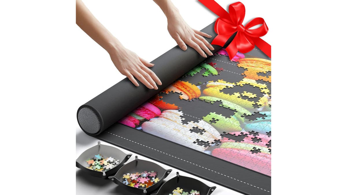 Roll up your work in progress with ease.