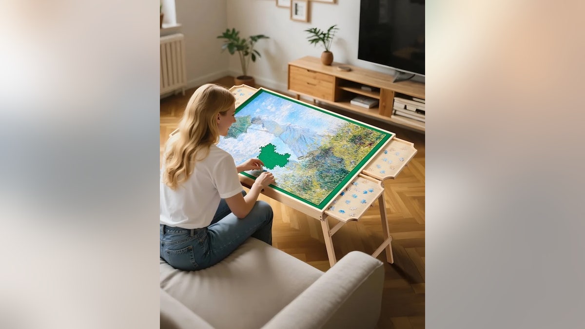 Keep your table tidy (and mobile) with a puzzle table.