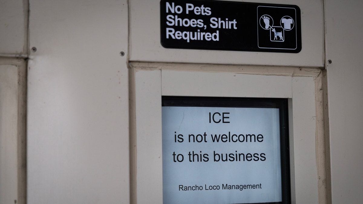 rancho loco puts sign on door banning ice agents