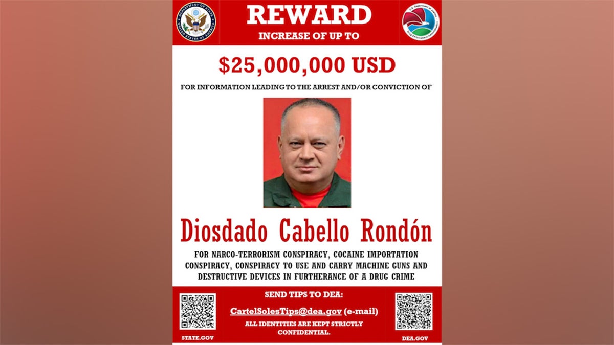 wanted poster for Diosdado Cabello