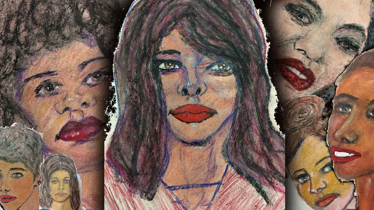 Imagen compuesta de los dibujos de Samuel Little.