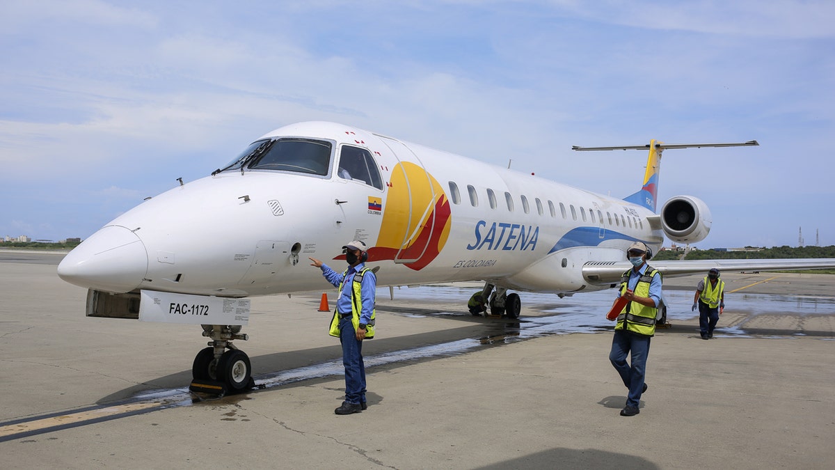 Satena plane on the tarmac