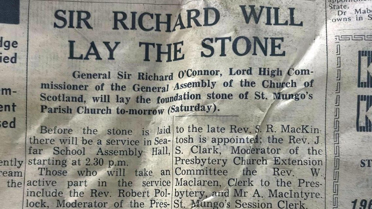 Close-up of 1964 newspaper