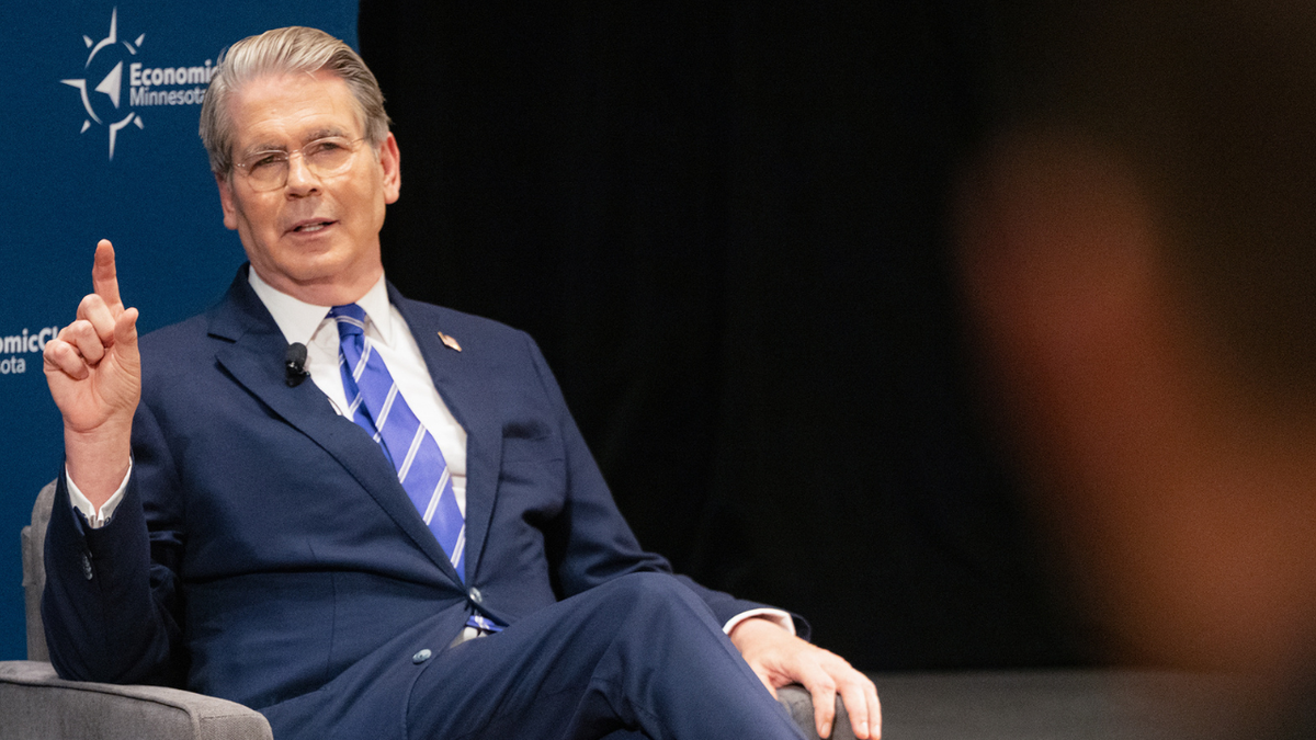 U.S. Treasury Secretary Scott Bessent speaks during an event at the Economic Club of Minnesota.