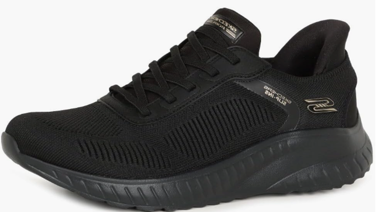 These Skechers are easy to slip on and off. 