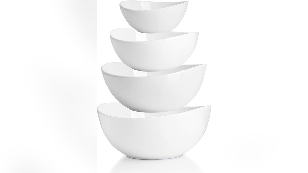 Serve your favorites in these white serving dishes.