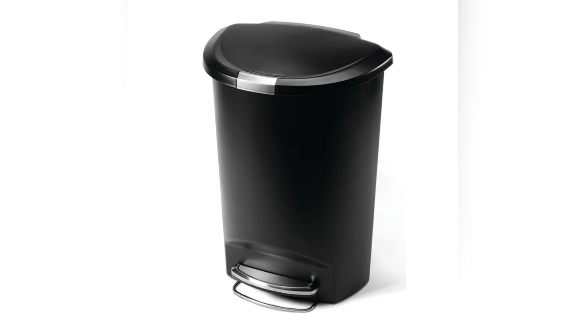 This large trash can is big enough to handle kitchen messes.