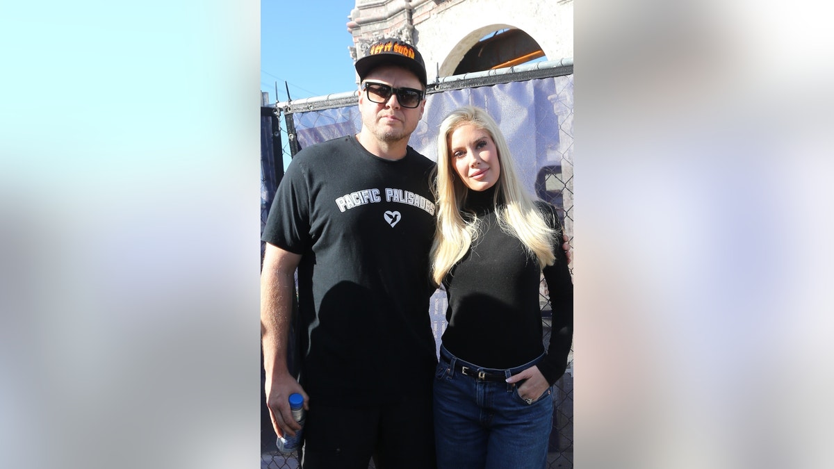 Spencer Pratt with wife Heidi Montag in the Palisades on the one-year anniversary of the Palisades Fire