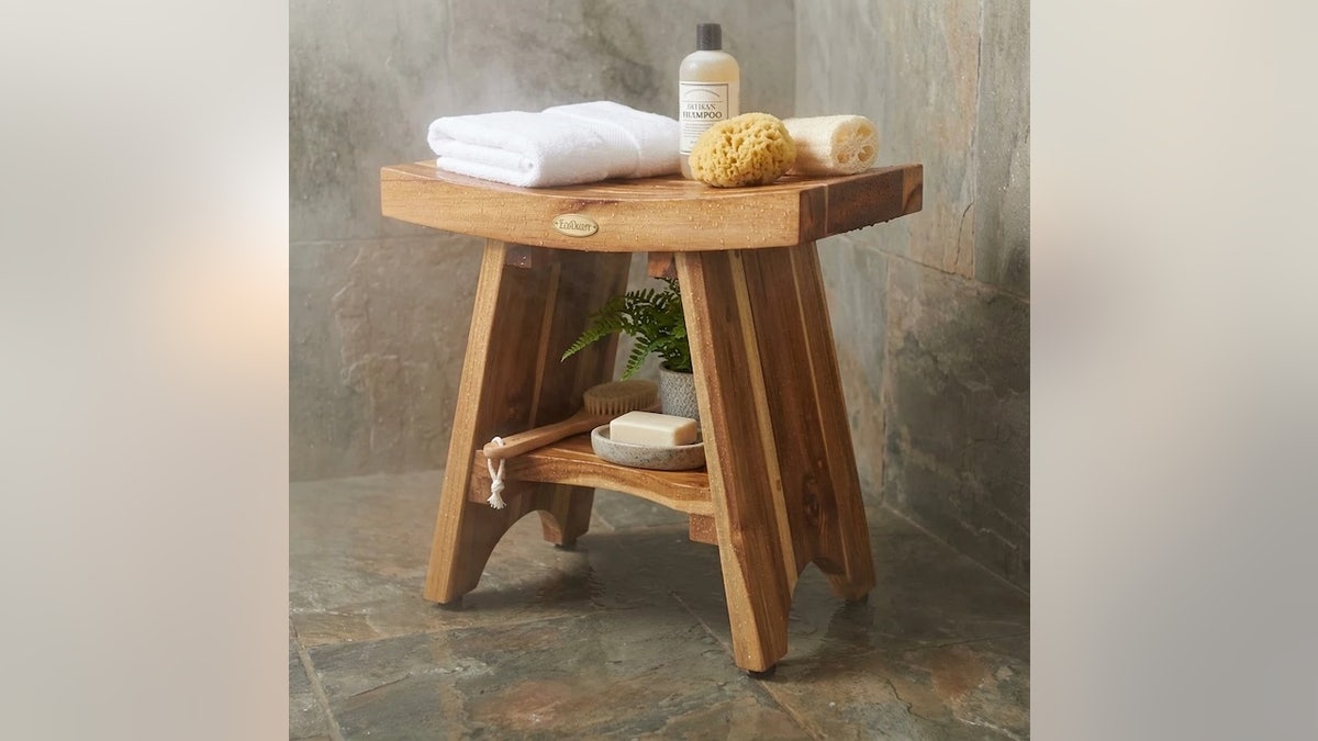 This teak bench is waterproof.