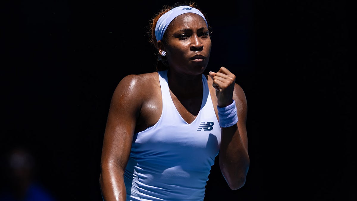 Coco Gauff pumps her fist