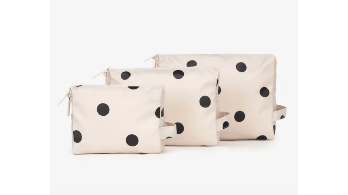 Organize your must-have travel essentials in these cute pouches.